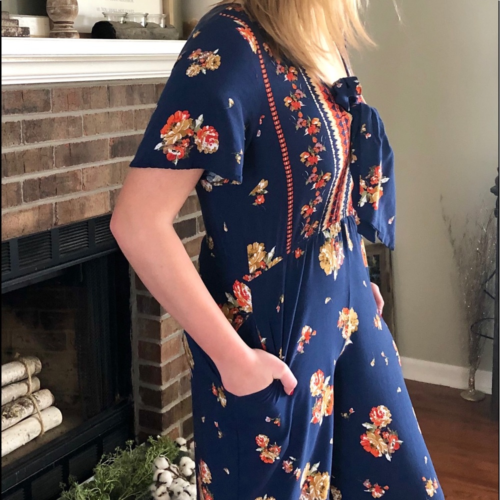Floral Jumpsuit Navy